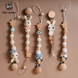 Pacifier Holders Clips＃1PC Baby Pacifier Dummy Luxury Nipple Chain Soother Feeder Silicone Crochet Beads Panda Rabbit Food Grade 221119を作る