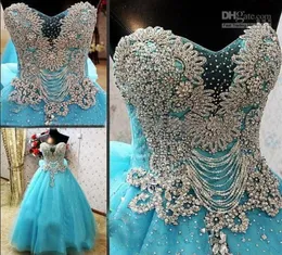 Новое прибытие роскошные кристаллы без бретелек Blue Offee Offee Alin Wedding Dress 2021 Свадебное платье принцесса vestidos de novia1545096
