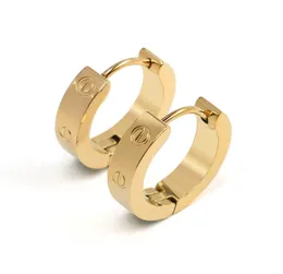 Orecchini d'amore placcati in oro 18 carati in acciaio inossidabile 316L di design di lusso Orecchini a vite Love Brand per donna