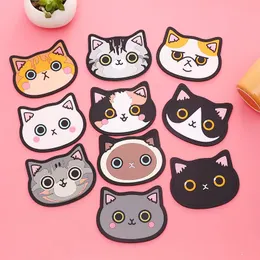 Mats Pads Kawaii Kedi Şekilli Çay Hakkabı Tutucu Mat Kahve İçecekler İçecek Silikon Kavrama Kupa Ped Placemat Mutfak Aksesuarları