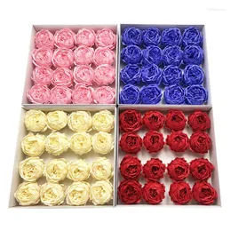 Dekorativa blommor 16st/set 10 cm Big size Soap Flower Artificial Peony Head Romantic Valentine's Day Gift Wedding Banket Home