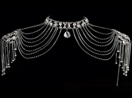 Stunning Crystal Rhinestone Tassel Shawl Jacket Real Image Silver Bridal Wraps Bolero Wedding Dress Decoration Jewelry Accessory w1795406
