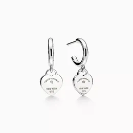 Designer T-heart charm earrings love stud earrings 925 silver sterlling jewelry desinger women valentine's day party gift original luxury brand