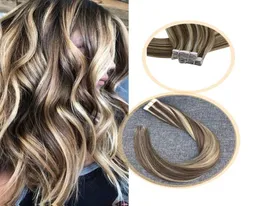 Remy Tape in Hair Extensions Brasil 100 Real Human Hair Weft Cinta invisible de doble cara 20pcs 1624 Inch5646458