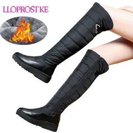 Boots Lloprost ke Snow Women Warm Over-the-knee Long for Waterproof Female Platform Big Size 44 221119