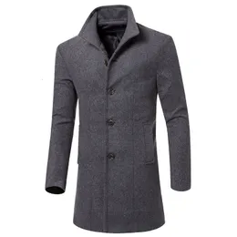 Herrenjacken Herbst und Winter Kaschmirjacke Herren Hochwertiger Kaschmirmantel Lässiger Slim Stehkragen Herren Mittellanger Windjacke 221119