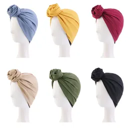 Elegante berretto turbante retrò per donna fascia in cotone donna velo musulmano berretto berretto copricapo cappucci copricapo africano copricapo