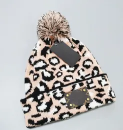 Chapéu de lã de lã de lã de lã de lã de lã de lã de leopardo vintage e inverno e chapéus de gorro para hipster de inverno