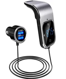 FM S￤ndare Bluetooth Car Wirless Radio Adapter Aux Mp3 Player FM Modulator med h￤nderna Talande dubbel USB Fast Charger332X
