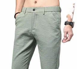 Men039S Pants Brand Men 2022 Summer Design Hombres Hombres Pantalones Slim Pant Panters Male Green Fashion Business Man C8O7540393