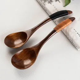 Bambu träskedar japansk stil köksredskap ekovänlig sopp tesked kaffekonsert skopor