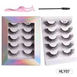 Tjock Curly Mink False Eyelashes Eye End Liftening Soft Livid Handmade återanvändbara flerskikt 3D Fake Lashes Extensions Makeup Accessory DHL