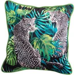 Pillow Home Decor Jungle Collection Luxury Cover Decorative Case Vintage Tropical Leopard Green Sofa Chair