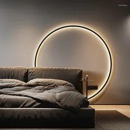 Lampada da parete Moderna luci a LED Cerchio semplice Sfondo Decorazione Lampade per soggiorno Camera da letto Comodino Corridoio Corridoio Illuminazione interna