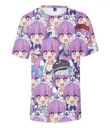 Men039s T Shirts Anime Hololive Vtuber Minato Aqua 3D Clothes Summer Preppy Boysgirls Street Tshirt Lovely Retry Innovan330679
