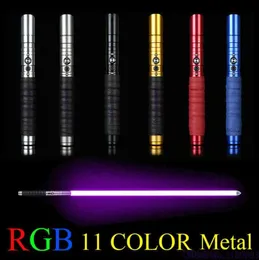 11 Färgbelysningsbelysning Saber Metal Sword RGB Discoloration Laser Cosplay Toy Luminous Outdoor Creative Wars Toys Stick Saber G2