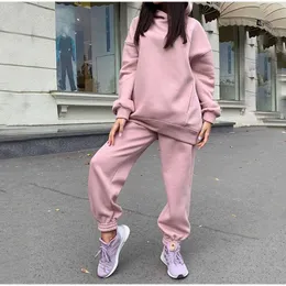 Kvinnors tvådelade byxor Seigurhry 2022 New Womens's Jogger Outfit Sweatsuit 2 Piece Sweatshirt långärmad huva och byxor lounge set tracksuit T221012