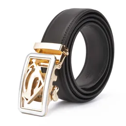 Ceinture de sport polyvalente en cuir de vache pour hommes, boucle automatique Superman, ceinture de loisirs d'affaires