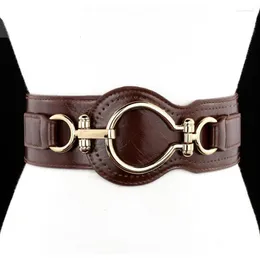 B￤ltesb￤ltet kvinnors elastiska breda stretch pu l￤der flicka ceinture kvinnor kl￤dtillbeh￶r