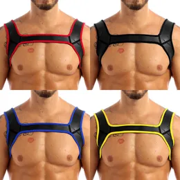 Articoli di bellezza Cintura pettorale in neoprene erotico da uomo Spallacci larghi BDSM Bondage Puppy Play Dog Slave RolePlay Party Club Wear Costume