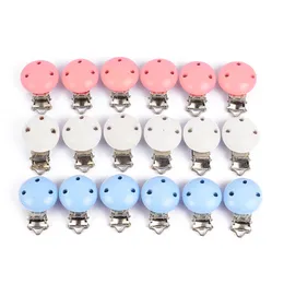 Baby Teethers Toys 10PcsLot 3 Colors Round Wood Pacifier Clip Teething Bead Accessories for DIY Chain Tool Wholesale 221119