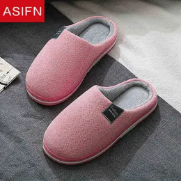 ASIFN Winter Home Slippers Women Cotton House Indoor House Slippers Homem Men NONSLIP BOLD SOFT SLAPOS QUENTE PAR