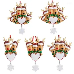 Decorazioni natalizie Famiglia di cervi personalizzata 2 3 4 5 6 Ornamento per albero Babbo Natale Anno regalo invernale Durevole Decorazione natalizia