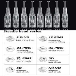 Home beauty meso derma stamp electric pen dermapen microneedling nano needle PMU MTS 1 3 5 7 9 12 24 36 42 N2 pin cartridges size