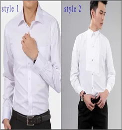 Nuovo stile di cotone bianco di cotone Wedding Promdinner Groom Shirts Wear Spidegroom Man Shirt 3746 D529744731