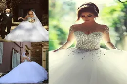 Весна 2021 роскошные хрустальные свадебные платья свадебные платья с хрустальными бусинками.