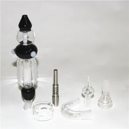 Hookah nektar bong set med kvartspets ti nagel skål 14mm bongs vattenrör återvinnsolje riggar miniglas bongs