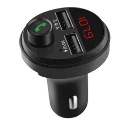Billaddare Dual 34A USB Bluetooth Car Kit Hands FM Sändare Musik Audio Adapter MP3 Player Mobile Phone Charger W220328