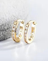Women039S Circle Hoop Encling 14k Gold Plated Out Cz Earrings Hip Hop Simple Fashion Jewelry4181136