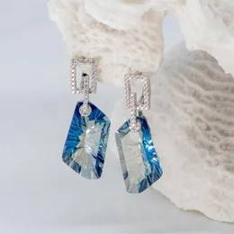 Dangle Earrings Gem's Ballet 925 Sterling Silver Earring 42 39ct Natural Iolite Blue Mystic Quartz Gemstone Drop for women fine je243b