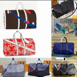 Projektant męski 55 sportowa torba podróżna męski bagaż pu skóra monogram luksusowy worek marynarski crossbody tote torebki l 118