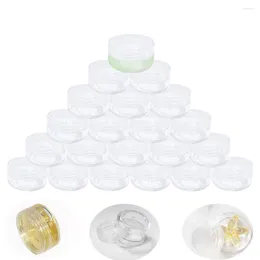 Garrafas de armazenamento 50pcs 10/20ml EUA acrílico redondo frascos claros com tampas para bálsamos labiais