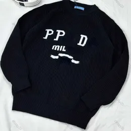 PD Sweater Designer Wool Sensters Jacquard Letter Round Dound Pullover Autumn and Winter Warm Sweatshirt Men and Womens Casual Coat Shicked Provid Provid