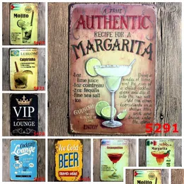 Metal Painting Beer Wine Cocktail Tin Sign 40 Styles Metal Plaques Vintage Bar Pub Home Wall Decor Art Craft Iron Painting Retro Pla Dhqyk