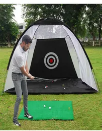 Golf vurma kafesi kapalı 2m golf pratiği net çadır bahçe otlak uygulaması çadır golf eğitim ekipmanı örgü mat açık hava salıncak 27705951