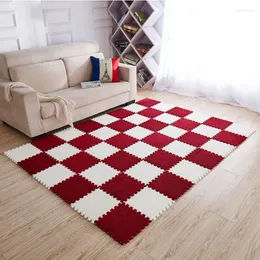 Carpets Urijk 1pcs EVA Foam Suede Carpet Kids Puzzle Mat Long Fluff Baby For Living Room Patchwork Rug