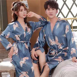 Pigiameria da uomo Special Print Plus Size Kimono Robe Accappatoi di seta Camicie da notte da uomo Homewear Pijama Manica lunga Peignoir Homme