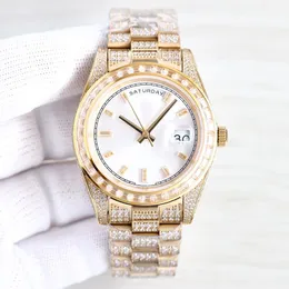 Diamond Watch Automatic Mechanical Gold Watches 41mm Diamonds Steel Strap Designer Armswatches Living Waterproof Montre de Luxe Wristwatch Gift for Men