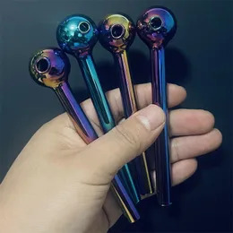 Tuyau de brûleur à mazout Nano placage Pyrex Pipes à fumer en verre coloré qualité mixte Grands tubes Tubes Pointes d'ongles