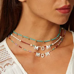 Chokers Zmzy Chain 1pc Boho Geschenk für Mutter Anhänger Halskette Frauen Mädchen Stahlschalen Schmuck Einfacher Design Mutter Tag275Q