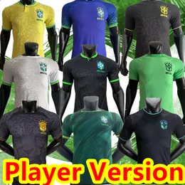 Spelerversie 2022 2023 Braziliës voetbalshirts Marcelo Pele Paqueta Neres Coutinho Firmino Jesus Vini Jr 22 23 Brasils voetbalshirt Kids Kit Men Uniform
