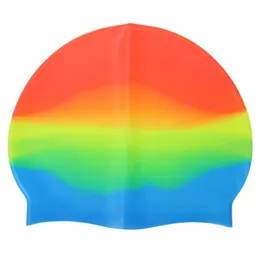 New Adults Silicone Swimming Hat Colorful Stretch Swim Cap297h