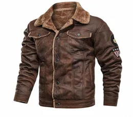 Men039s Jackets Lackets Winter Fur Leather Jacket Sav Male Retro замша уличная одежда сгустие бомбар