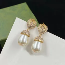 Charm Earrings 2022 new Fashion Luxury Brand Designer Diamond Color Diamond Strawberry Mushroom Women Earring Wedding Party Easter High Quality Jewelry with Box