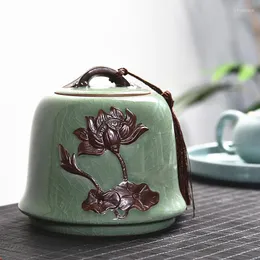 زجاجات التخزين Whyou 1piece Ceramic Tea Bottle Jar Warehouse Decoration Teaware Set Gift