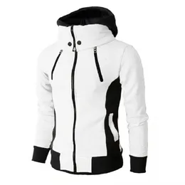 Herrtröjor tröjor dragkedja män jackor höst vinter casual fleece rockar bomber jacka halsduk krage mode huva male outwear smal fit hoody 221119